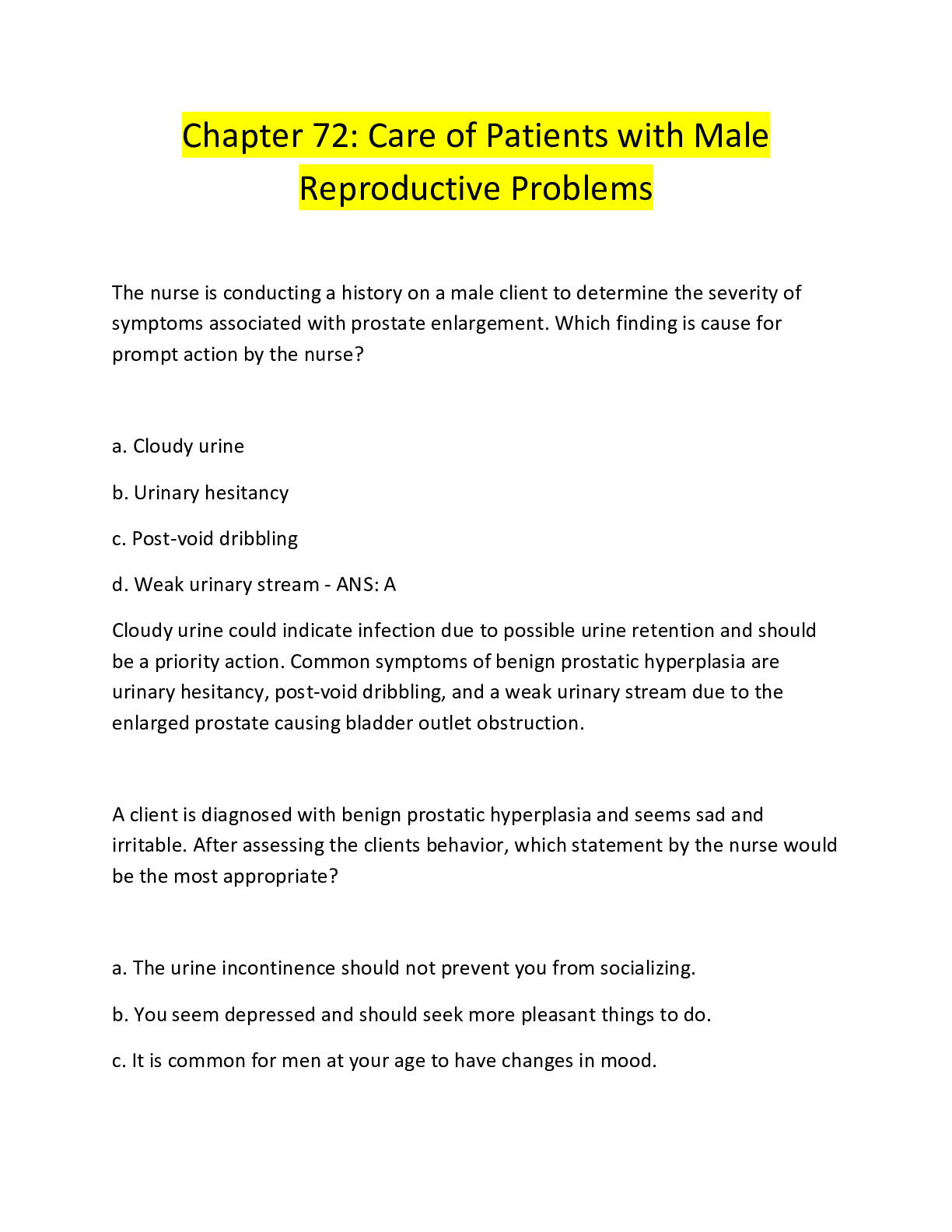 Preview image for Chapter 72: Care of Patients with Male  Reproductive Problems